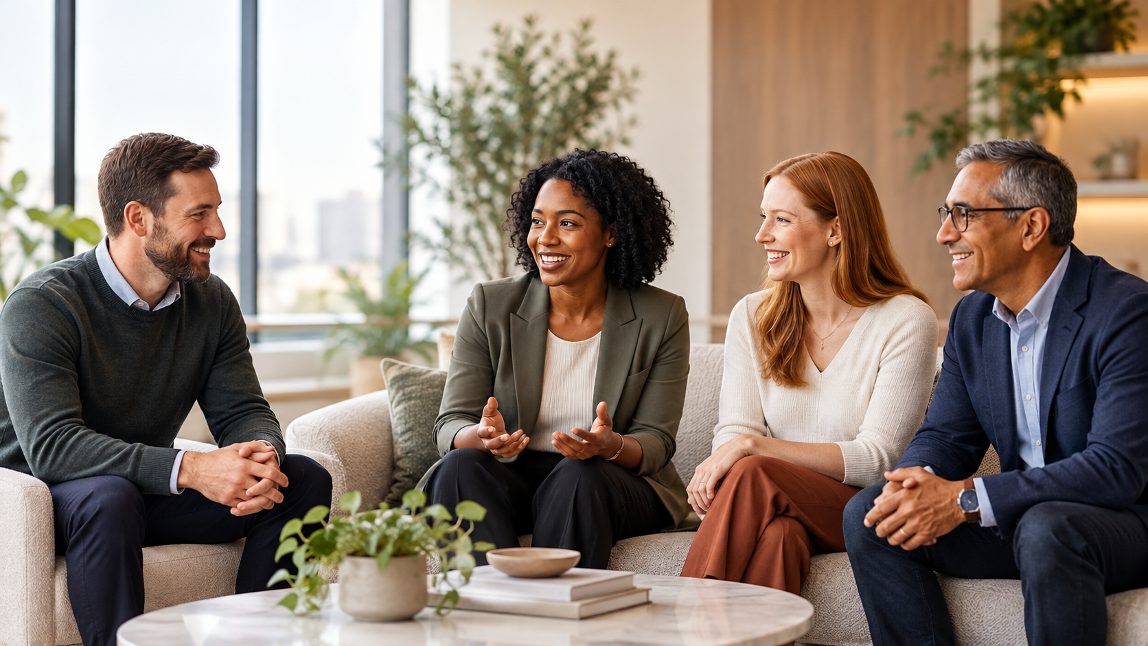 Leadership team in conversation
